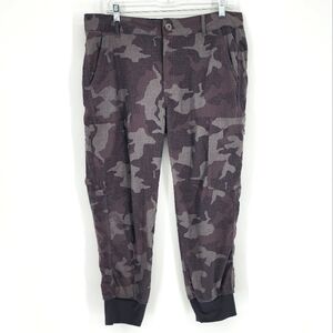 Prana Camo Jogger Pants Nylon Gray Black Women's 14
